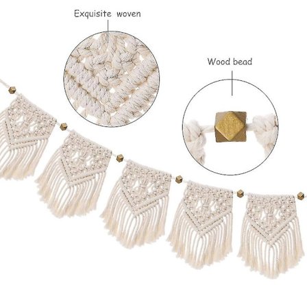 Makramé Hengetekstil Frynsekrans For Seng Bryllup