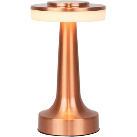 1 kpl Rose Gold Kannettava LED-pöytälamppu kosketusanturilla, 3 valotehoa