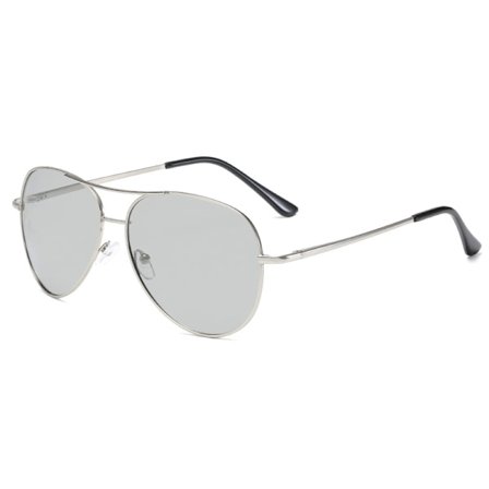 Solbriller for menn - Fotokromiske polariserte solbriller for dag og natt - Sølv fotokromiske linser