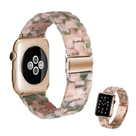 Apple Watch Series 5 44mm fashionable klockarmband - rosa / grön
