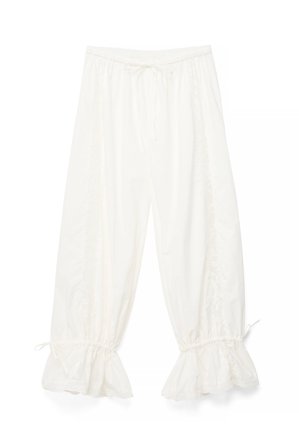Ines Isaias x NA-KD Lace Insert Detail Balloon Trousers - Sommerbukser - Råhvid - EU 34