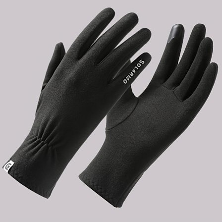 Et par tynde, varme fleecehandsker til udendørs sport til kvinder, én størrelse passer alle, velegnet til aktiviteter som vandring, camping Black