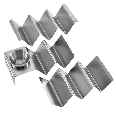 3 stk. galvanisert brett taco serveringsstativ ovnsikkert tacoholder galvanisert tacoholder metall tacoholder tortilla rullholder