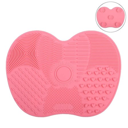 Makeup Brush Cleaner Mat - Silikon Makeup Brush Rengöringsmatta, Portabel Makeup Brush Cleaner Pad med sug