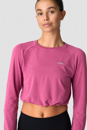 ICANIWILL - Define Cropped Adjustable Long Sleeve Dark Mauve - Dames - sportkleding van ICIW