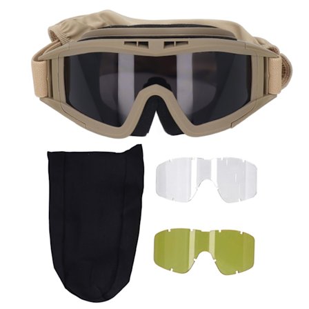 Vindtette briller, eksplosjonssikre og slagfaste briller med HD-linse for motorsykkelkjøring og ski, khaki