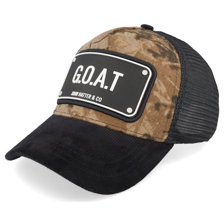 John Hatter & Co - Braun Trucker Cap - Goat Camo/Black A-Frame Trucker @ Hatstore