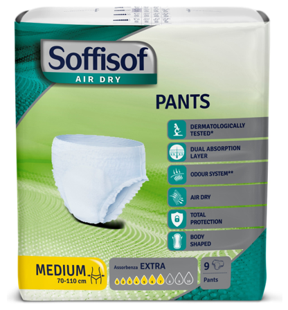 Soffisof Air Dry Pants Extra Taglia Medium 9 Pezzi