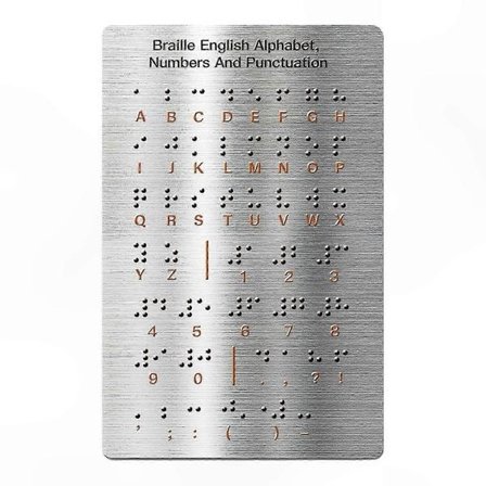 Braille Alfabet Tavle til Voksne & Begyndere - Engelsk Braille Læringsværktøj til Blinde