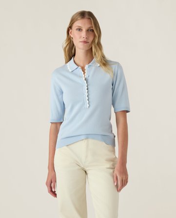 Lexington Short sleeve polo sweater, light blue