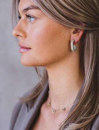 By Jolima U Rock Crystal Earring - Silver - ONE SIZE