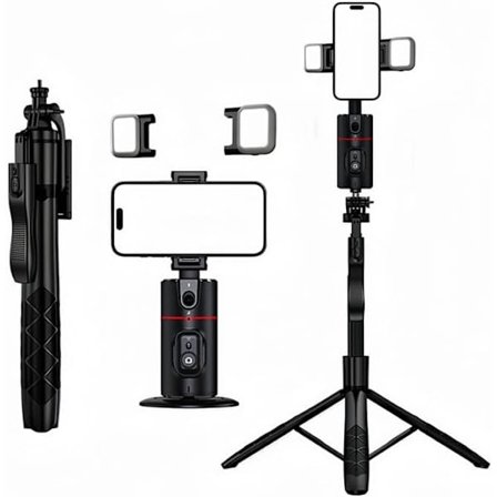 2025 Siste Modell Auto Face Tracking Tripod Fjernkontroll, Smart 360° Motorisert Pan/Tilt for Vlogging, Livestreaming & Videosamtaler - Co