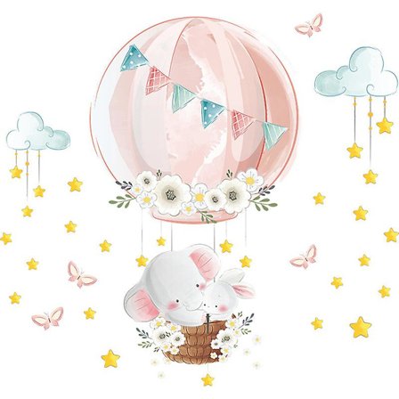 1 set barn tecknade djur grafiska väggklistermärken för barnrum