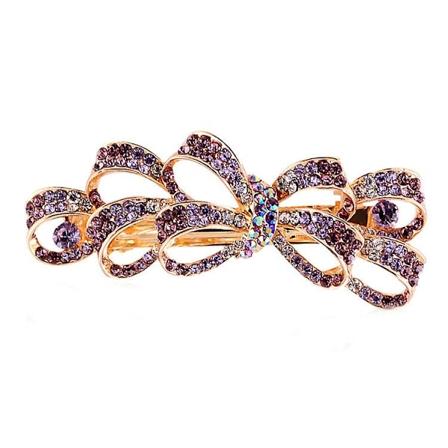 Krystal Rhinestone Hårklip Glansfuld Blomst Hårnål Hårspænder Hovedbeklædning Til Damer Kvinder Hårtilbehør Lilla