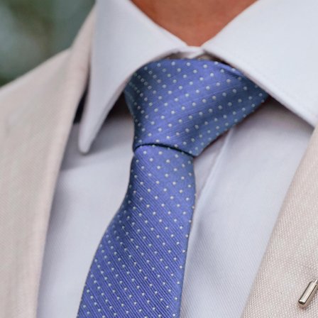 Pastel Blue Polka Dot Silk 6cm Tie for Men - Patterned Ties