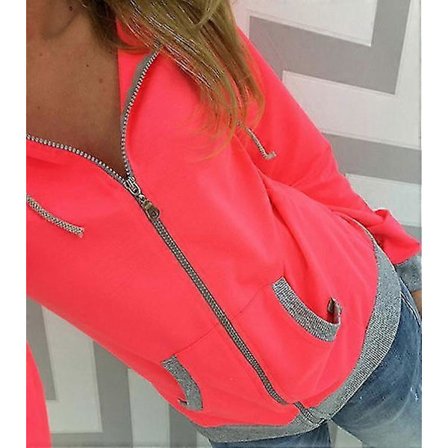 Naisten vetoketjullinen huppari urheilutakki