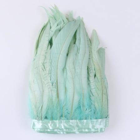 25-30 cm kukon höyhenet reunat hapsut värjätty värikäs luonnollinen kukko höyhen nauha juhla puku vaatteet päähine koristelu Db mint green 25-30 cm