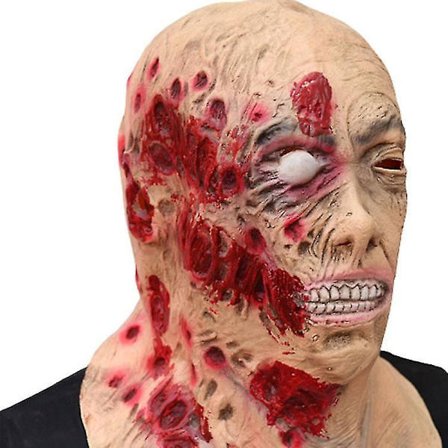 Zombie Mask Halloween Latex Walking Dead Kostymfest Prop Horror Tillbehör