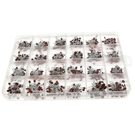 960 stk. Keramiske Kondensatorer Sortimentssæt 50V Keramiske Kondensatorer 24 Værdier x 40 stk. DIY Elektronisk Kondensator