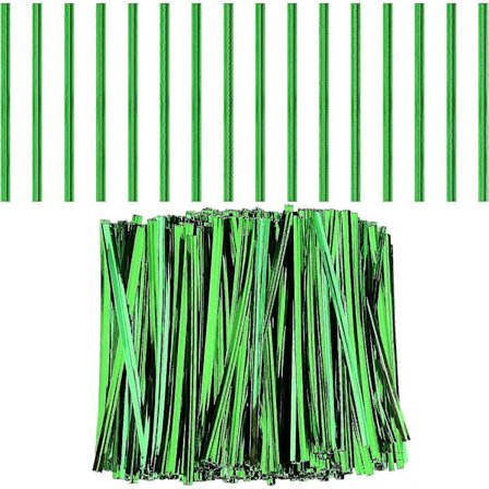 800 Stycken 10cm Metall Twist Ties, (Grön) för Kaffepåsar Godispåsar Konfektyr Kakor Festartiklar Twist Ties, Juldekorationer
