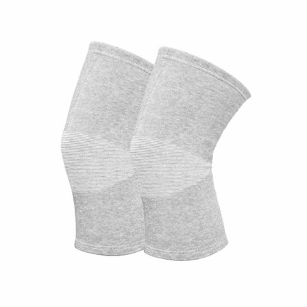 2 st Bambukol Varma Knäskydd - Ljusgrå - One Size, Stöd för Sport och Daglig Användning
