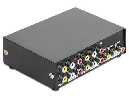 Delock Switch Audio / Video 4 port manual bidirectional - video/audio switch - 4 porter