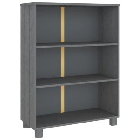 Vidaxl Bokhylla Mörkgrå 85x35x112 Cm Massiv Furu Grå