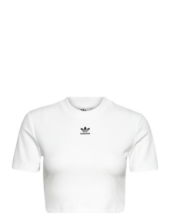 Adicolor Essentials Rib Cropped Tee W Crop Tops Short-sleeved Crop Tops Vit Adidas Originals