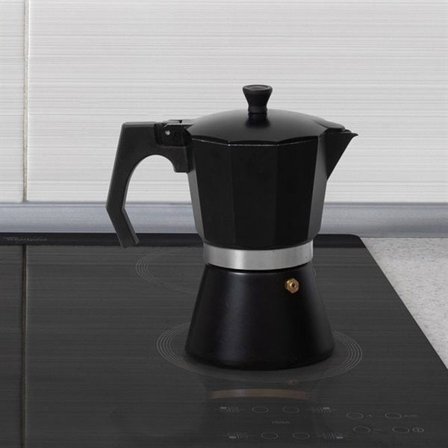 Alumiininen mokkapannu, 300 ml, kaikentyyppiseen ruoanlaittoon, myös induktiokeittoon