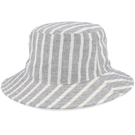 Seeberger - Black bucket Kapelusz - Fabric Stripe Black Bucket @ Hatstore