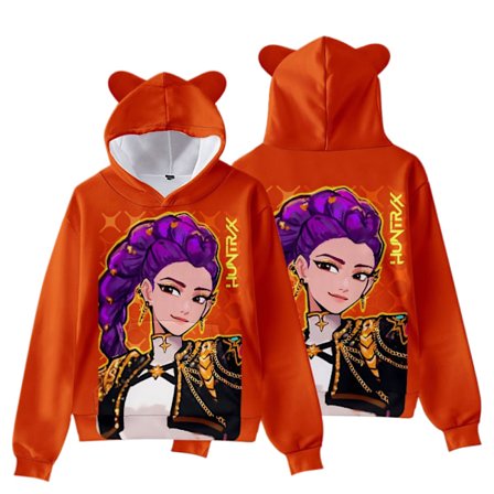 KPop Dæmonjagt Pige Gruppe Katteøre Hættetrøje til Børn, Casual Pullover - Style 9 - 170CM