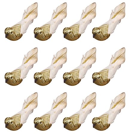 12 stk. Kunstig Juletræs Fugl med Clips Simulations Skum Fugle Boligindretning