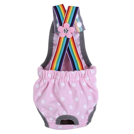 Pink Prikket Hundeble Menstruationsbukser med Seler