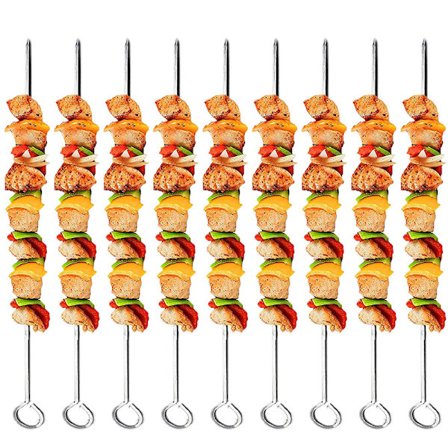 10 stk. grilltilbehør, grillspydkurv, kebabspyd, grill