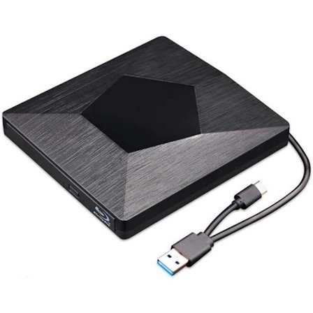 Ekstern 3D DVD-brenner, Ultra Slim USB 3.0 og Type-C BD CD DVD-brenner Spiller Skriver Leser Disk for Mac OS, Windows Xp/7/8/10, Laptop PC, Svart
