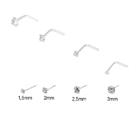 Näspiercingar i äkta silver, 10st