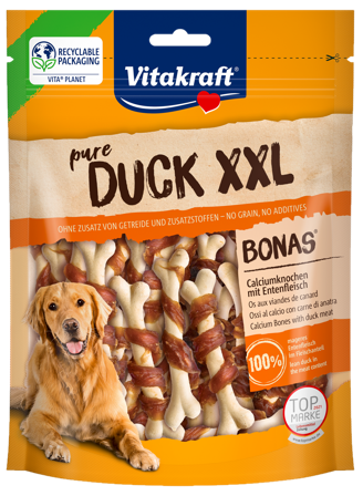 Vitakraft - Pure DUCK XXL Bonas, 200 g - Hund - Hundegodbiter & tyggebein - Hundebein & tyggekringler - ZOO.no