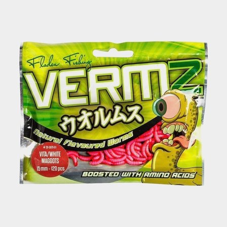 Imitación de gusanos Vermz Maggots, 1.5 cm, paquete de 120, Blanco Natural