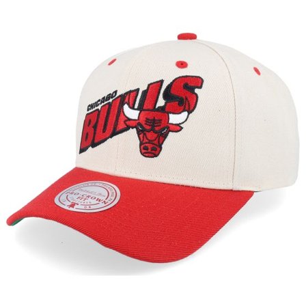 Mitchell & Ness - NBA Beige adjustable Keps - Chicago Bulls Retro Type Pro Off White/Red Adjustable @ Hatstore