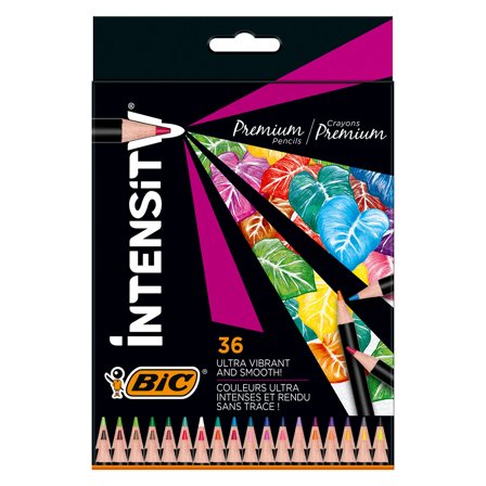 BIC Intensity Premium Crayons de couleur Lot de 36