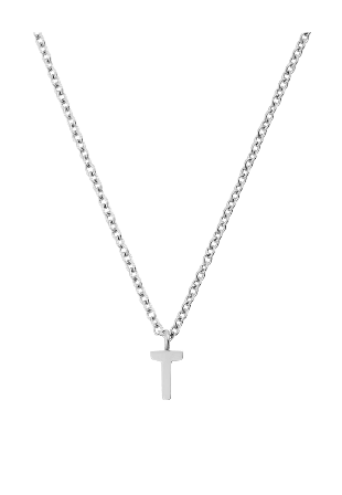 Mockberg Petite Plain Letter T Steel Necklace Smycken & klockor Dam Grå ONESIZE