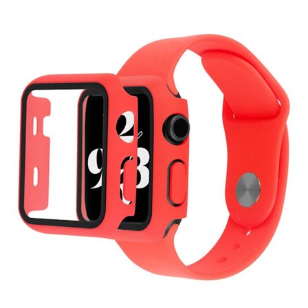 Apple Watch Series 6 / 5 40mm cover with tempered glass + watch band - Red