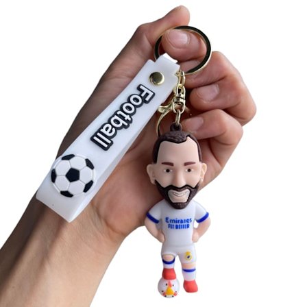 2026 USA Canada Mexico World Cup Fodboldstjerne Nøglering, PVC Gummi Real Madrid Spillerfigur Vedhæng med Armbånd, Fansouvenirs &