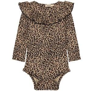 Kids - MarMar Copenhagen Leo Bibbi Printed Baby Body Brown 1-2 Years - All in ones - 1-2 years - Brown