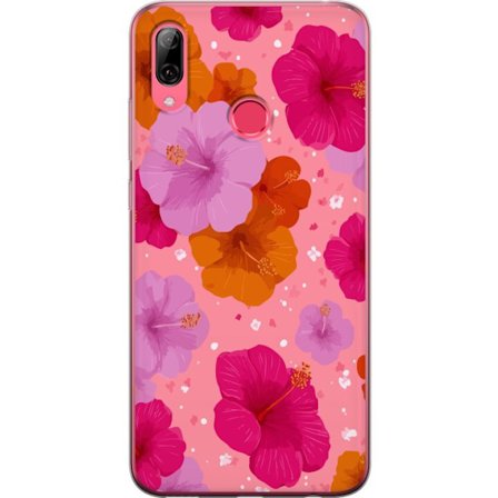 Yhteensopiva Puhelinkuori Huawei Y7 (2019) Punainen Hibiscus Trooppinen Kukka Kuviointi