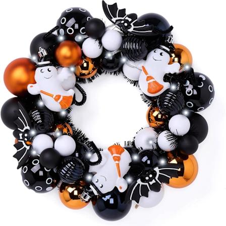 Halloween-koristeketju, Tee Halloween-koristeita LED-valoilla perheen p yd n keskelle, ikkunalaudalle, sis - ja ulkotiloihin, 12 tuuman musta Black 