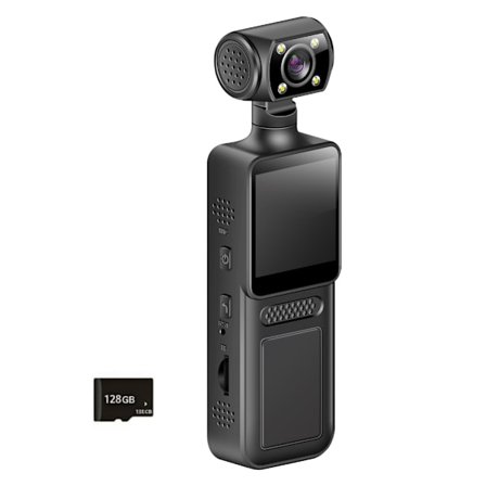 Bærbar 4K Håndholdt Sports Lommekamera med 180 Graders Roterbar Video