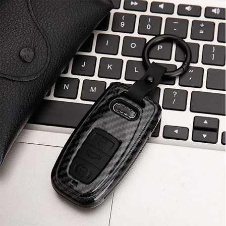 Nøkkelveske Passer Audi A3 A4 A5 A6 A7 A8 S5 Q3 Q5 Q7 TT Nøkkeldeksel 3 Knapper Nøkkelfri Fjernkontroll Smart Bilnøkkel Veske Beskyttelse