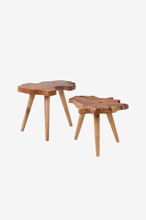 Kave Home - Indskudsbord HARRIS 2 stk., teak - Natur - Sofaborde - Fra Homeroom