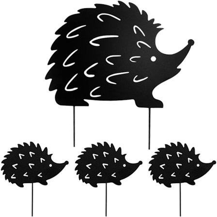 Hagepinne pinnsvin hagedekorasjon metall rust blomsterpinne